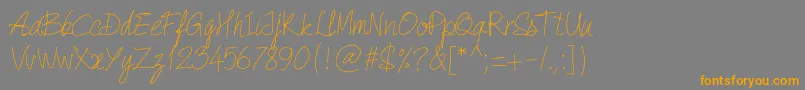 Fonte PwQuickWrite – fontes laranjas em um fundo cinza