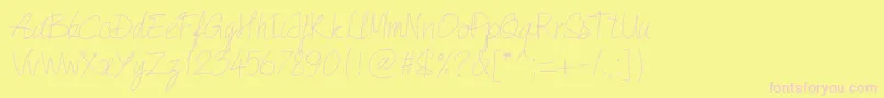 Czcionka PwQuickWrite – różowe czcionki na żółtym tle