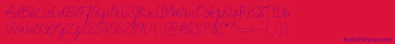 PwQuickWrite Font – Purple Fonts on Red Background