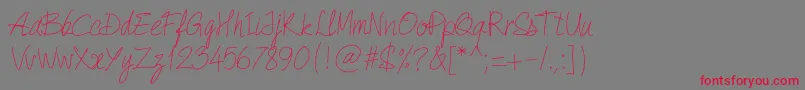 PwQuickWrite Font – Red Fonts on Gray Background