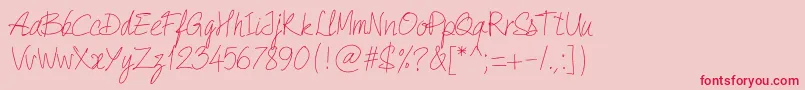 PwQuickWrite Font – Red Fonts on Pink Background