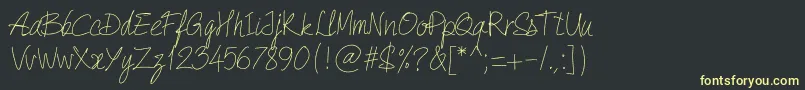 Шрифт PwQuickWrite – жёлтые шрифты на чёрном фоне