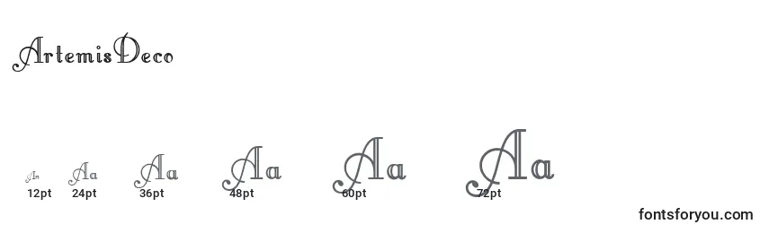 ArtemisDeco Font Sizes