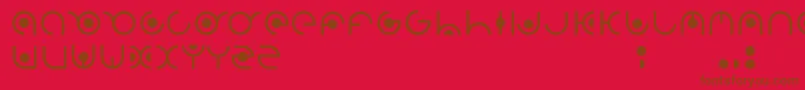 Radion-Schriftart – Braune Schriften auf rotem Hintergrund