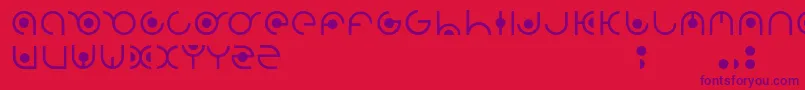 Radion-Schriftart – Violette Schriften auf rotem Hintergrund