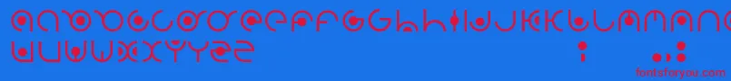 Radion-Schriftart – Rote Schriften auf blauem Hintergrund