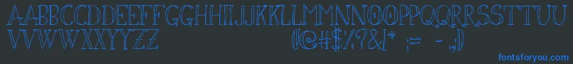 Simon ffy Font – Blue Fonts on Black Background