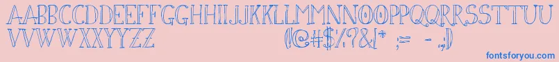 Simon ffy Font – Blue Fonts on Pink Background