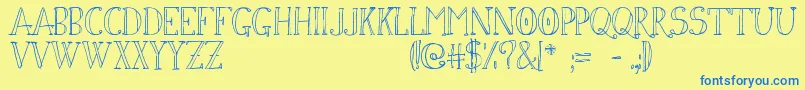 Simon ffy Font – Blue Fonts on Yellow Background