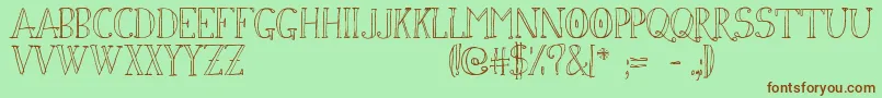 Simon ffy Font – Brown Fonts on Green Background