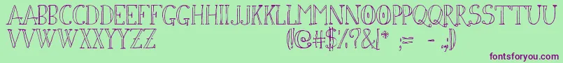 Simon ffy Font – Purple Fonts on Green Background