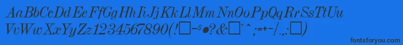 フォントDrumlinRegular – 黒い文字の青い背景