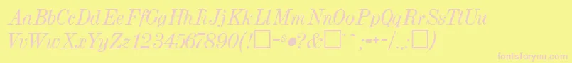 DrumlinRegular Font – Pink Fonts on Yellow Background