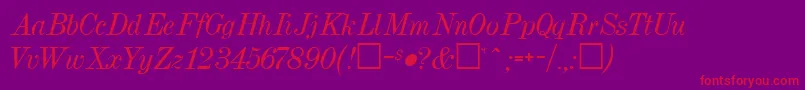 DrumlinRegular-Schriftart – Rote Schriften auf violettem Hintergrund