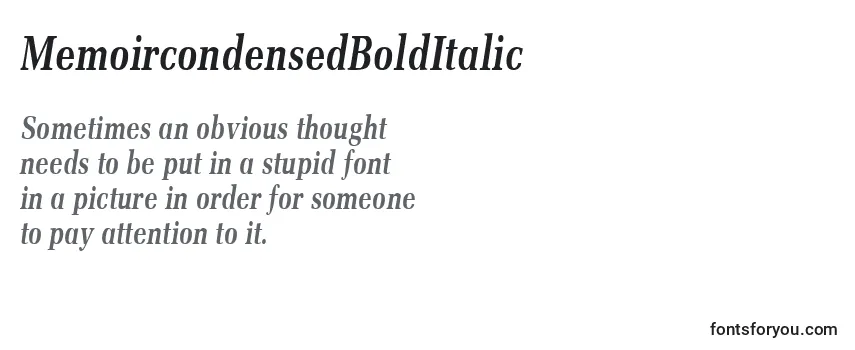 MemoircondensedBoldItalic Font
