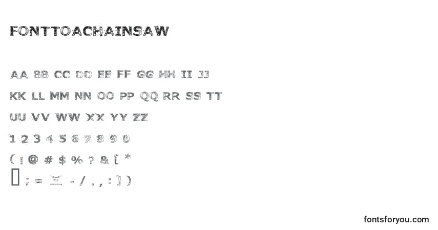 A fonte Fonttoachainsaw – alfabeto, números, caracteres especiais