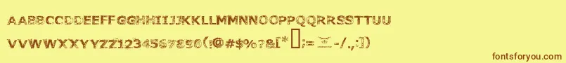 Fonttoachainsaw Font – Brown Fonts on Yellow Background