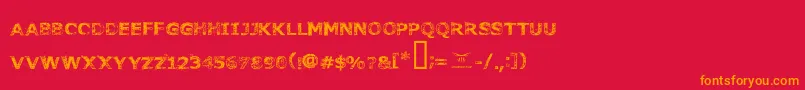 Fonttoachainsaw Font – Orange Fonts on Red Background