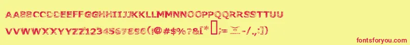Fonttoachainsaw Font – Red Fonts on Yellow Background