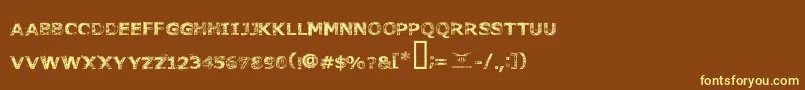 En savoir plus sur la police Fonttoachainsaw Police Fonttoachainsaw – polices jaunes sur fond brun