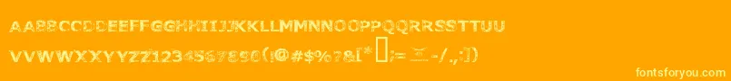 Czcionka Fonttoachainsaw – żółte czcionki na pomarańczowym tle