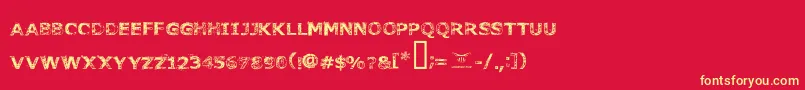 Fonttoachainsaw Font – Yellow Fonts on Red Background