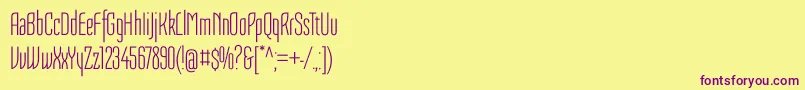 TulpenoneRegular-Schriftart – Violette Schriften auf gelbem Hintergrund