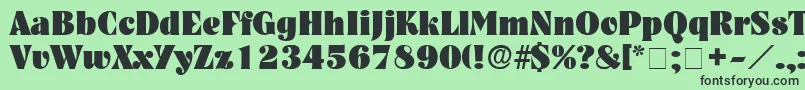 GlenysDisplaySsi Font – Black Fonts on Green Background