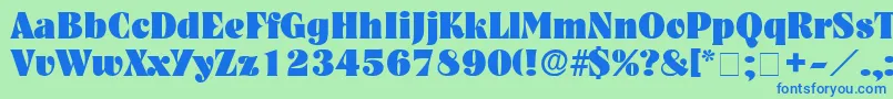 GlenysDisplaySsi-Schriftart – Blaue Schriften auf grünem Hintergrund