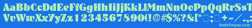 GlenysDisplaySsi Font – Green Fonts on Blue Background