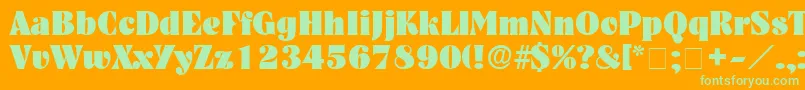 GlenysDisplaySsi-Schriftart – Grüne Schriften auf orangefarbenem Hintergrund