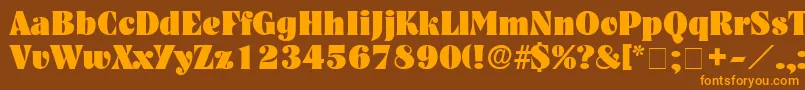 GlenysDisplaySsi Font – Orange Fonts on Brown Background