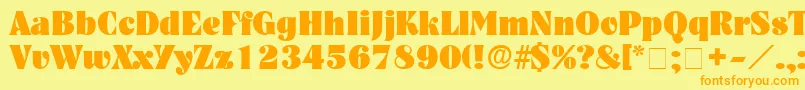 GlenysDisplaySsi Font – Orange Fonts on Yellow Background