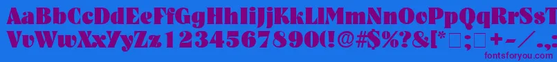 GlenysDisplaySsi Font – Purple Fonts on Blue Background