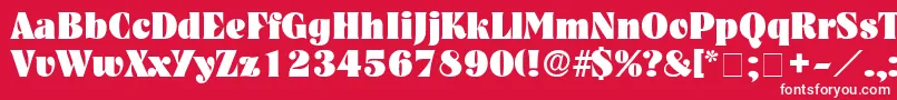 フォントGlenysDisplaySsi – 赤い背景に白い文字