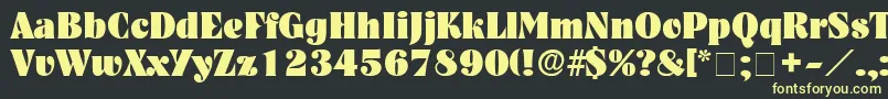 GlenysDisplaySsi Font – Yellow Fonts on Black Background