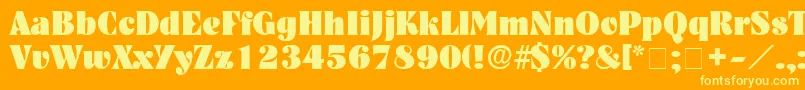 GlenysDisplaySsi-Schriftart – Gelbe Schriften auf orangefarbenem Hintergrund