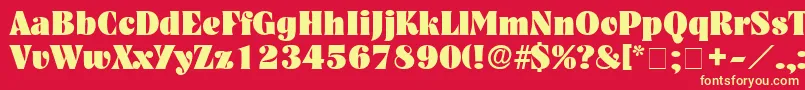 GlenysDisplaySsi Font – Yellow Fonts on Red Background