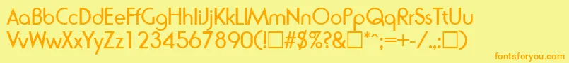 フォントRondaRegular – オレンジの文字が黄色の背景にあります。