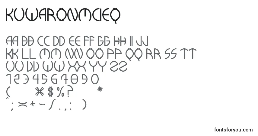 Czcionka KuwaRonmcieQ – alfabet, cyfry, specjalne znaki