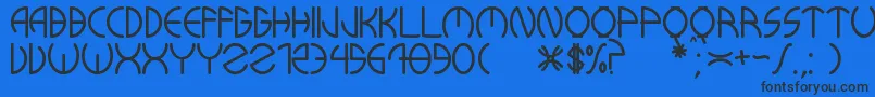 KuwaRonmcieQ Font – Black Fonts on Blue Background