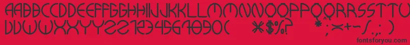 KuwaRonmcieQ Font – Black Fonts on Red Background