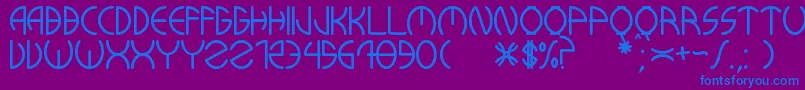 KuwaRonmcieQ Font – Blue Fonts on Purple Background