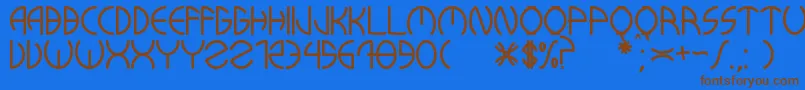 KuwaRonmcieQ Font – Brown Fonts on Blue Background