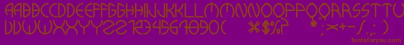 KuwaRonmcieQ Font – Brown Fonts on Purple Background