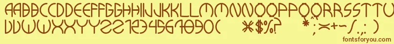 KuwaRonmcieQ Font – Brown Fonts on Yellow Background