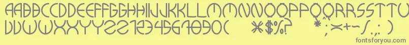 KuwaRonmcieQ Font – Gray Fonts on Yellow Background