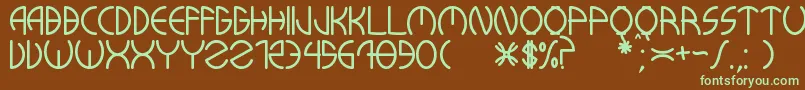 KuwaRonmcieQ Font – Green Fonts on Brown Background