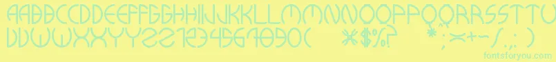 KuwaRonmcieQ Font – Green Fonts on Yellow Background