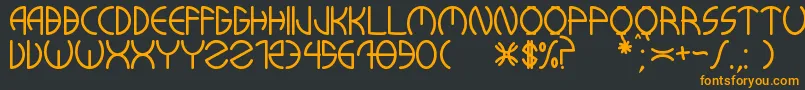 KuwaRonmcieQ Font – Orange Fonts on Black Background